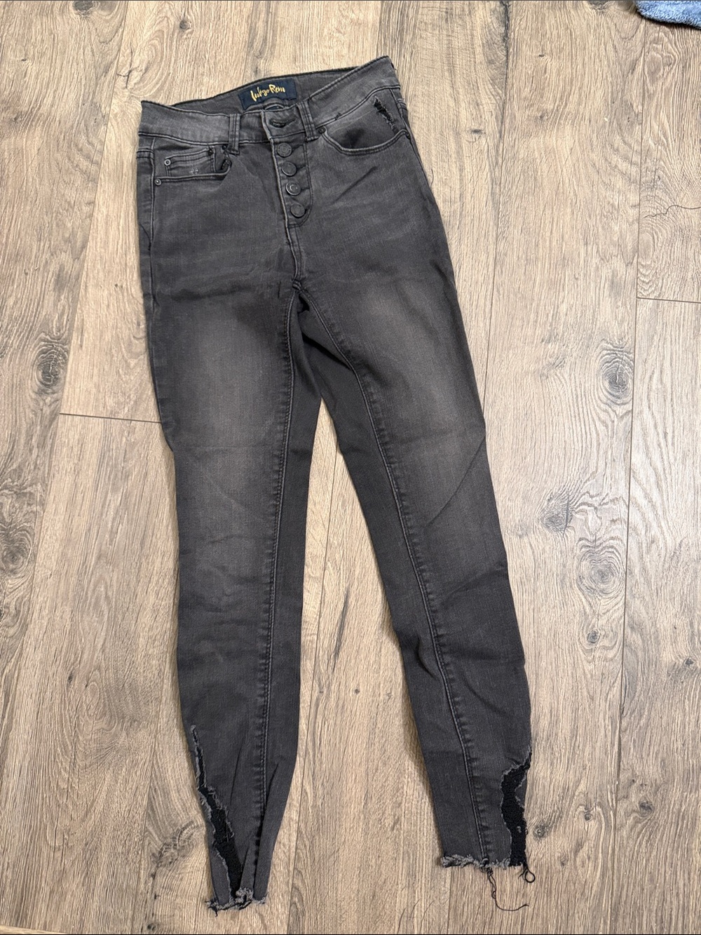 Indigo Rein Black Skinny Jeans with Button Fly